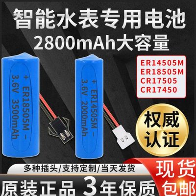 ER14505/18505M智能水表电池CR17505/17450 IC插卡水表锂3V/3.6V
