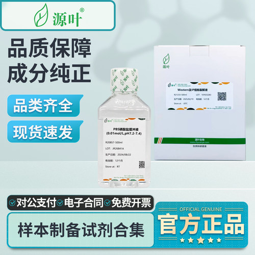 源叶WB试剂PBS缓冲液RIPA裂解液