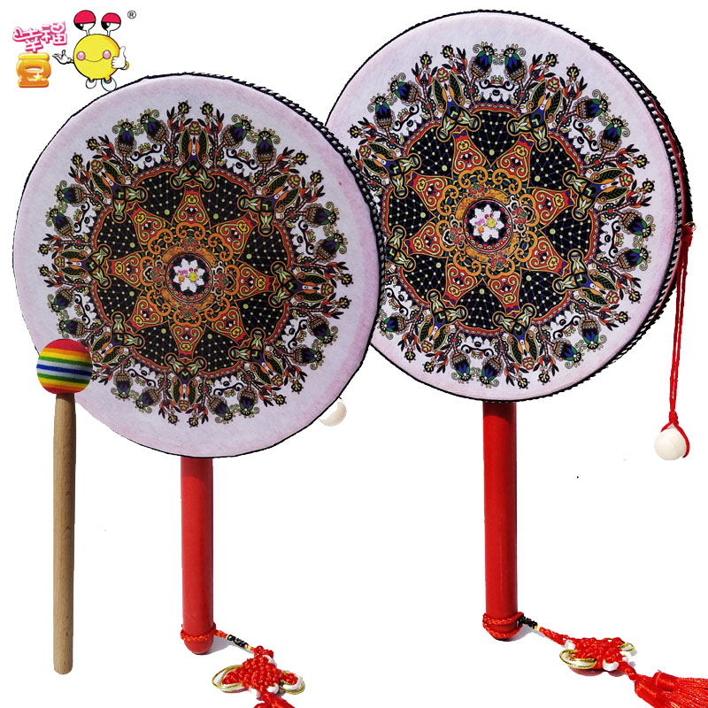 国风舞蹈鼓 民族双面鼓手鼓中国元素M节目道具广场舞手柄鼓