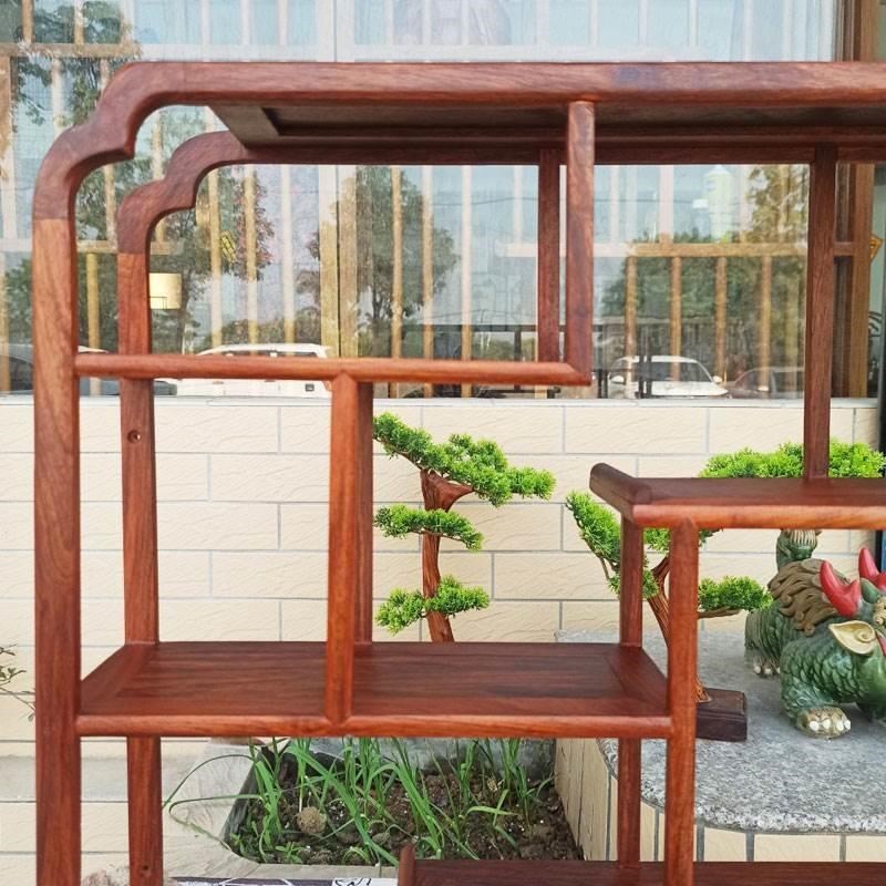 刺猬紫檀红木小博古架挂墙壁挂式茶具博古架P挂墙多宝阁简约中式