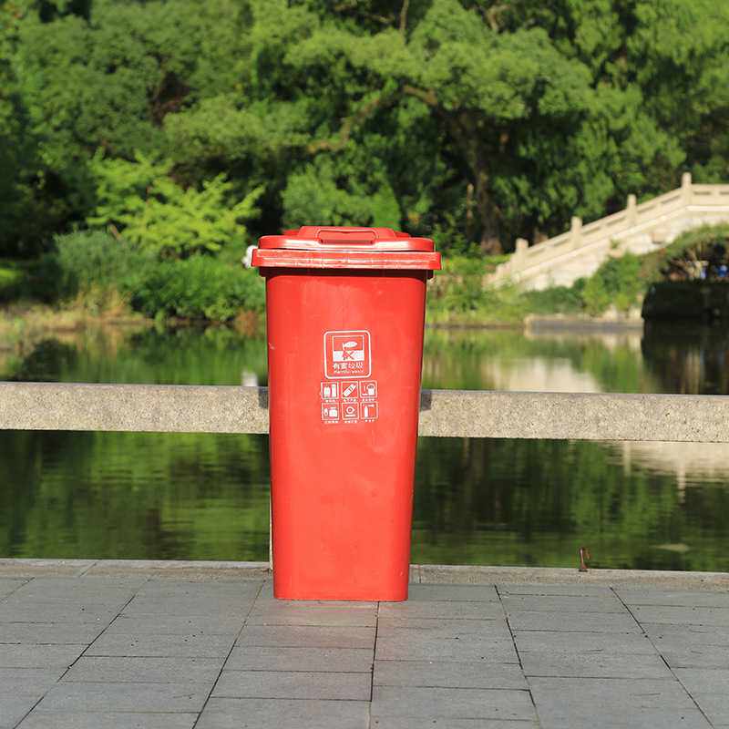 户外景区大号垃圾分类桶 塑料pp材质带盖收纳桶 定制120L垃圾篓