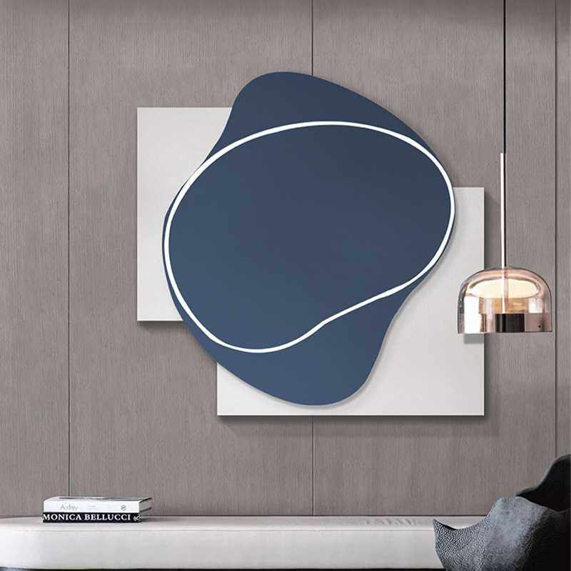 现代几何立体沙发背景装饰画简约玄关餐厅轻奢挂画软装设计师壁画