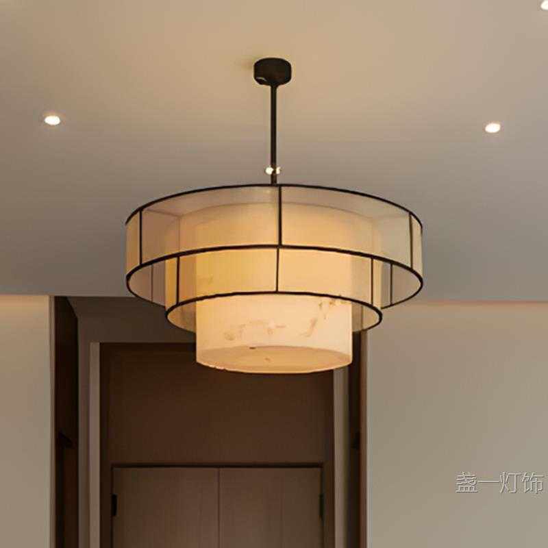 新中式餐厅古典吊灯包厢餐桌餐饮火锅店中国风饭店大厅酒店灯