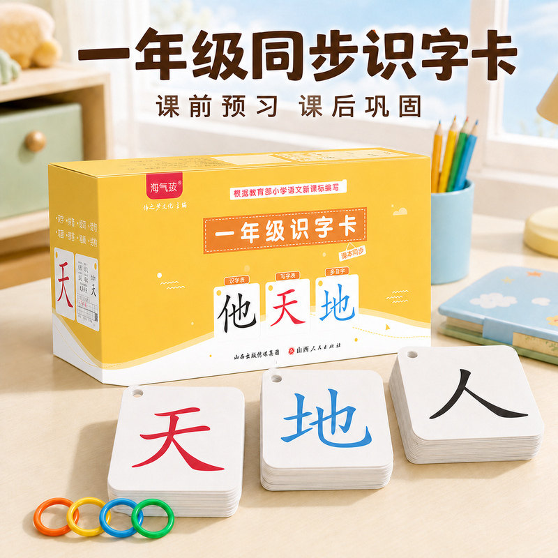 人教版一年级上语文生字卡配套