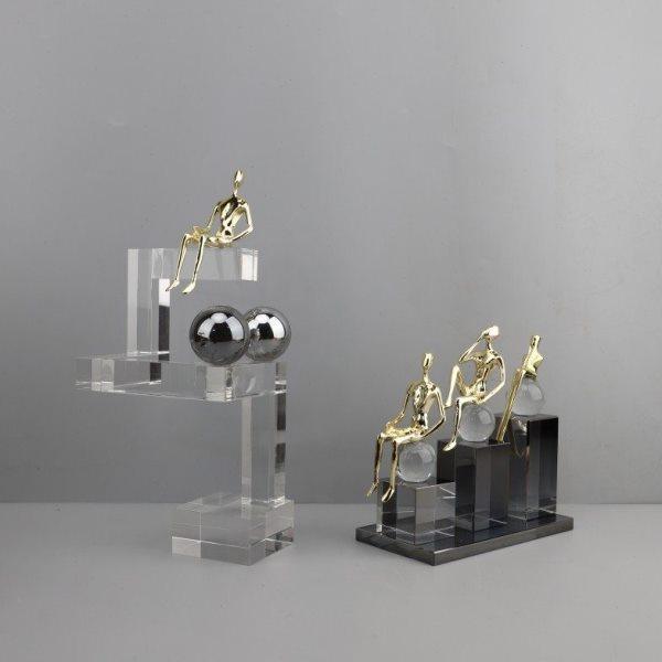 北欧创意几何水晶金属小金人摆件客厅玄关电视柜样板房家居装饰品,饰品/流行首饰/时尚饰品新,摆件,淘宝优惠券,粉丝福利购,淘宝优惠卷