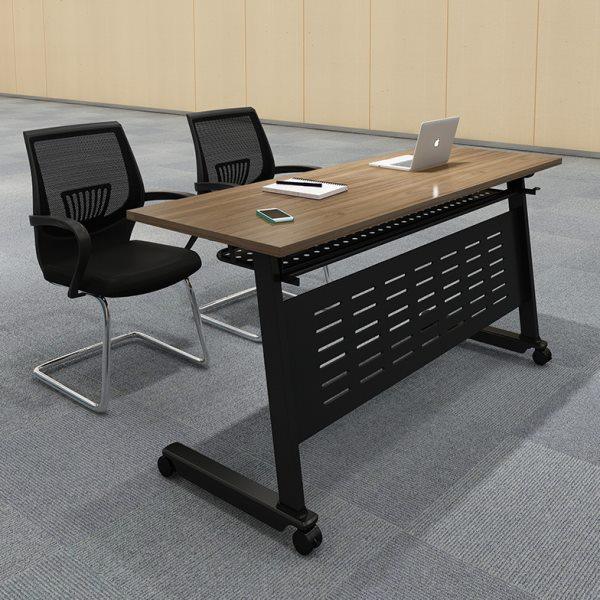 折叠培训桌椅会议桌条形桌长条桌双人课桌椅学生翻板桌移动拼接桌