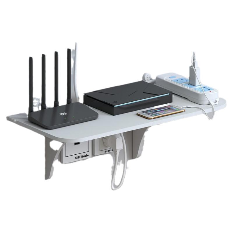 PK7J路由器收纳盒墙上免打孔壁挂客厅无线光猫托架子电视机顶盒置