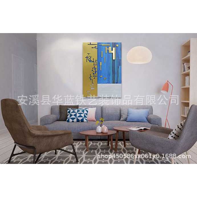 LDART铁艺酒店软装饰品壁饰墙饰样板房客厅墙壁挂件艺术品金属画