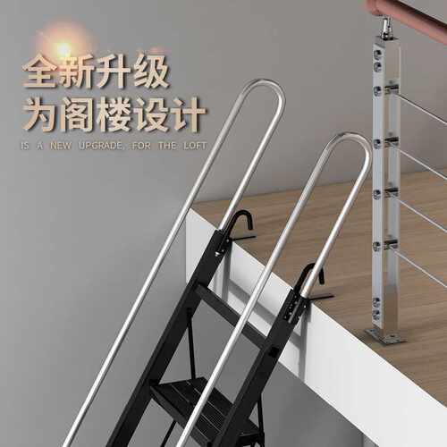 家用铝合金阁楼梯子十步扶梯室内外加厚工程梯移动折叠伸缩阁宏东