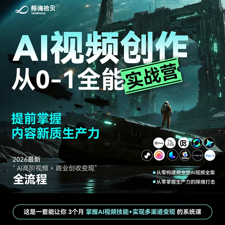 AI商业视频创作研修班 90天速通10大AI工具 GenJi是真想教会你