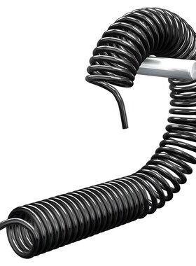 黑色PU弹簧管8mlm/10mm气管空压机软管气泵管螺旋伸缩管子气动风