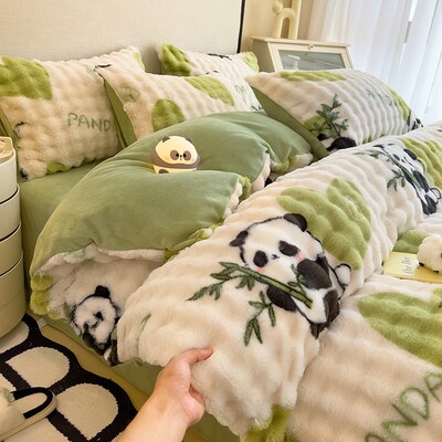 Fleece bedding sets bed sheet blanket quilt duvet cover set