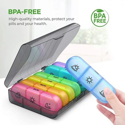 7 Days Pill Medicine Box Weekly Tablet Holder Storage Organi