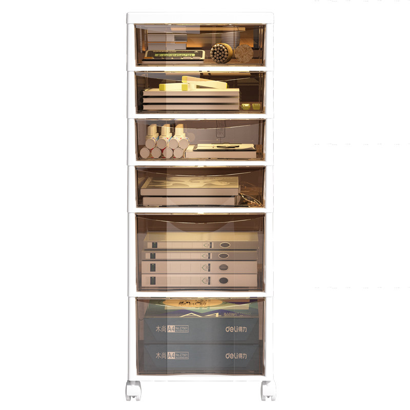 办公桌下文件收纳柜整理架子抽屉式多层窄缝工位文具置物神器移动