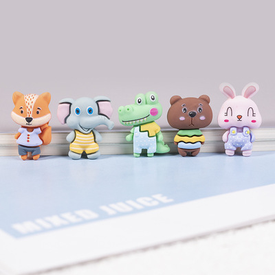 新款树脂配件卡通可爱动物鳄鱼狐狸 diy奶油胶手机壳贴片发饰材料