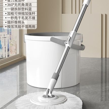 新款家用懒人拖把桶旋转r拖布桶免手洗自动脱水甩干墩布单桶神器