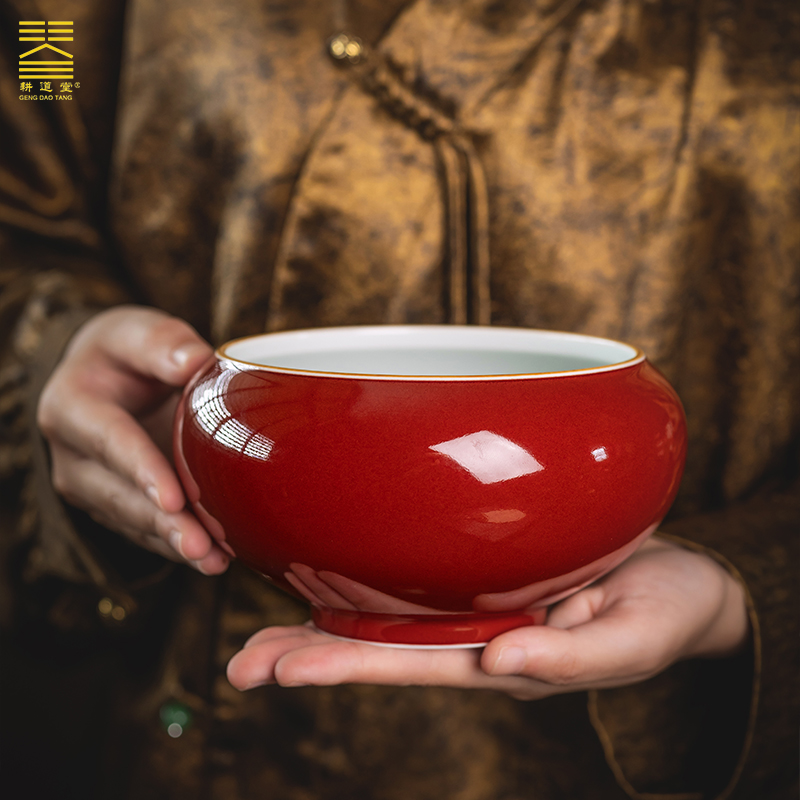 景德镇陶瓷茶渣缸原矿高温霁红釉