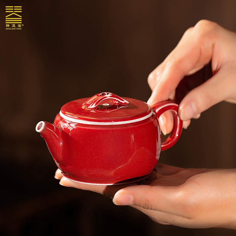 景德镇陶瓷茶壶高温单色釉汉瓦壶