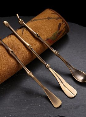 日式香道薰香台湾佛香霖纯铜香具香篆香拓空熏香铲香勺灰押厚重款