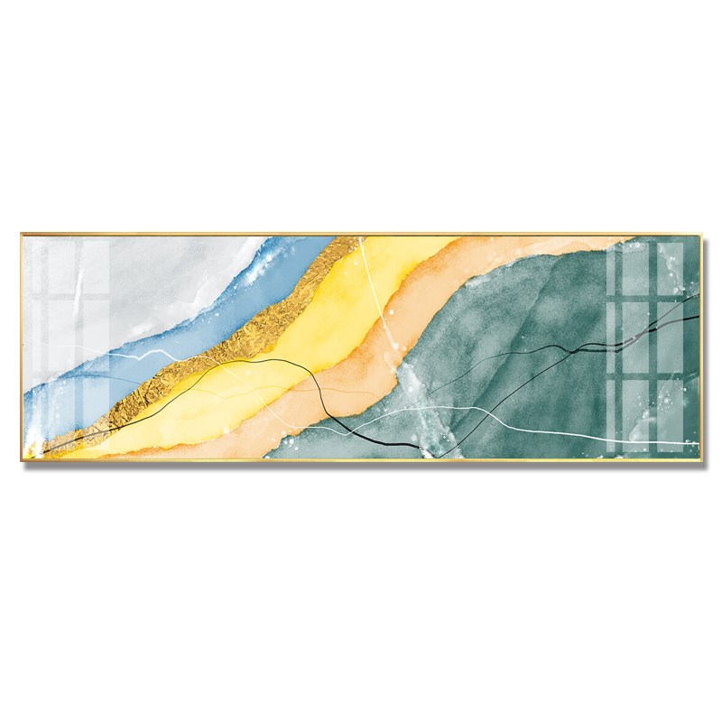 卧室床头装饰画油画晶瓷镶钻轻奢沙发背景墙壁画民宿横版大气挂画图片