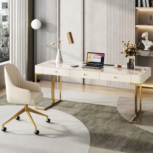 轻奢岩板书桌老板办公桌家用书房写字台简约美容院医美咨询接待桌