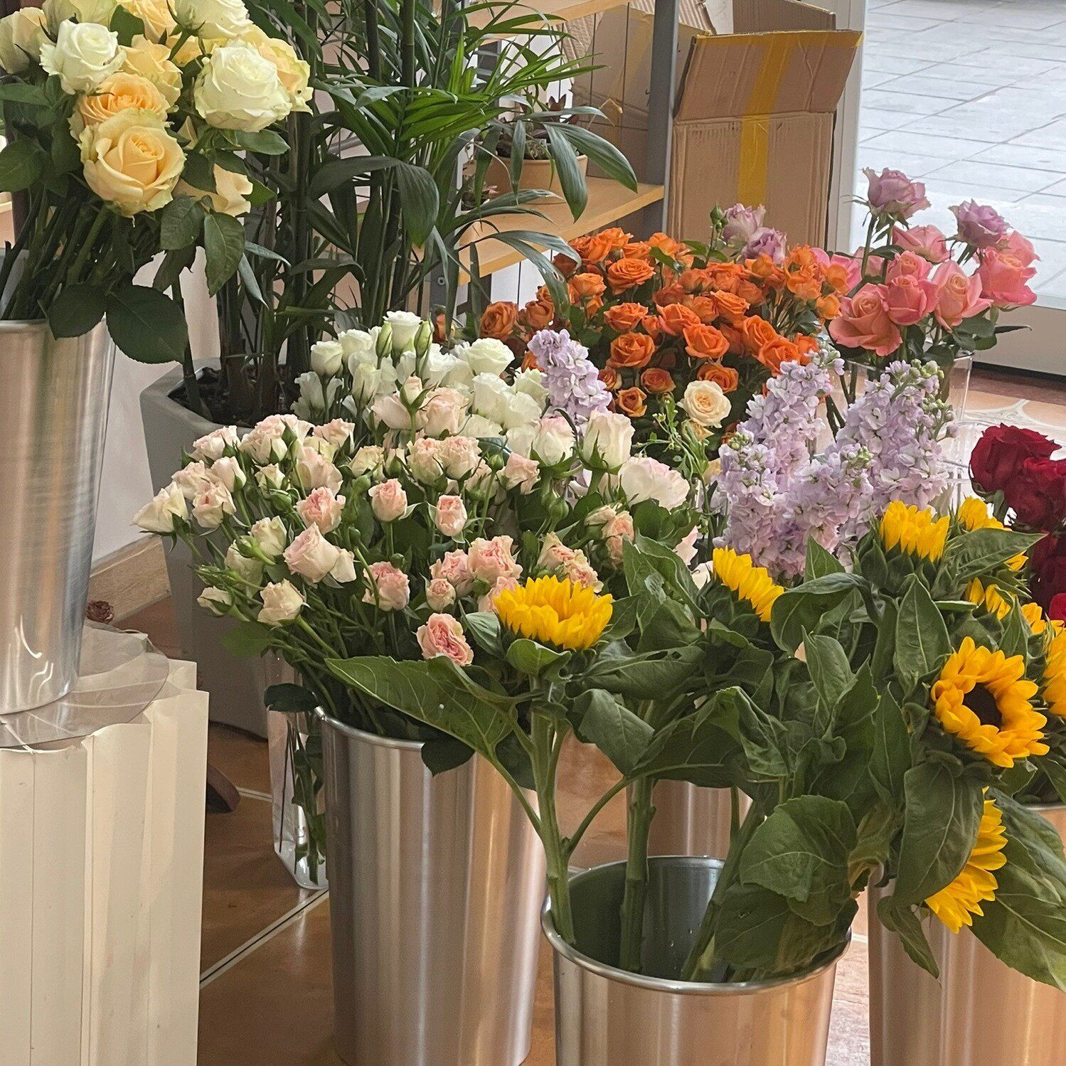 铝制鲜花桶金属养花器铝桶手工装花容器花店醒花桶花艺培训商场