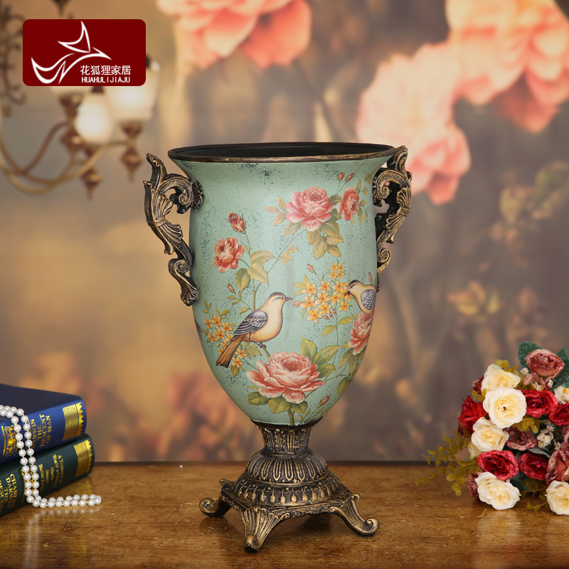 美式复古陶瓷大花瓶客厅插花花器家居装饰品餐桌欧式创意落地摆件