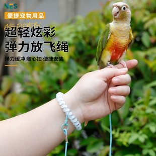 鹦鹉外出牵引绳放飞溜鸟绳子超轻不伤脚虎皮牡丹玄凤专用遛鸟神器