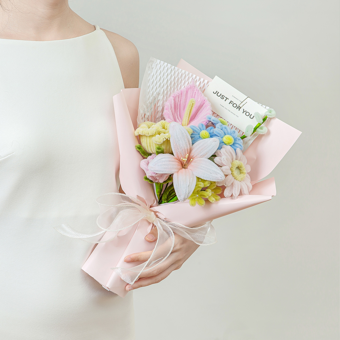 《盛开》手工针织永生花束成品生日七夕情人节礼物表白送老婆女友