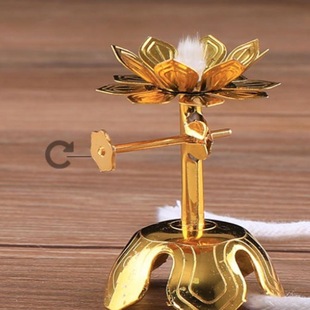 镀铜合金 可伸缩灯芯架 莲花灯架灯座 酥油灯 供佛灯油灯芯架