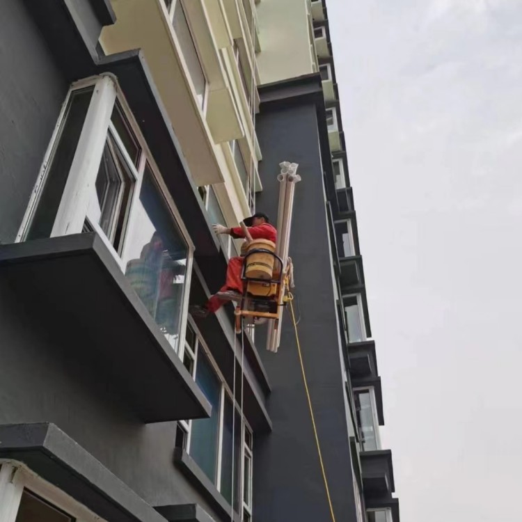 楼房顶部悬挑梁配重电动吊篮 室外施工单人座椅 断电紧急刹车吊篮