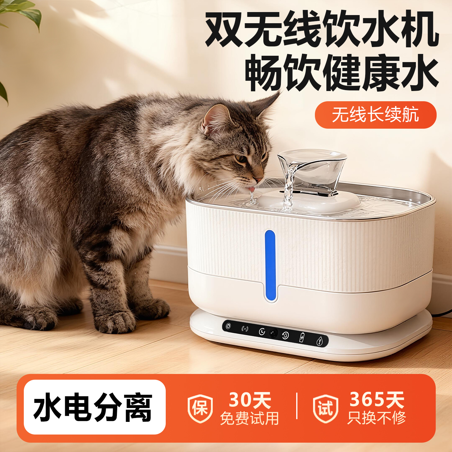 水电分离猫咪饮水机宠物喝水神器