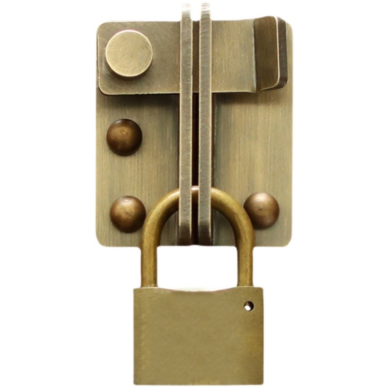 中式搭扣锁扣仿i古纯铜90度直角门扣老式移门卡扣推拉门锁插销门