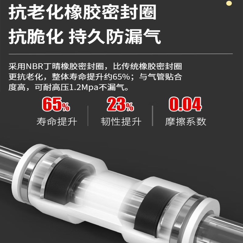 气管快速接头白色PU直通PG变v径对接快插气动配件4mm6/8/10/12二