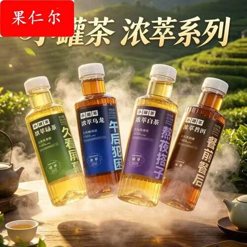 小茶浓萃普洱原味无糖茶饮料装500ml*15整箱装