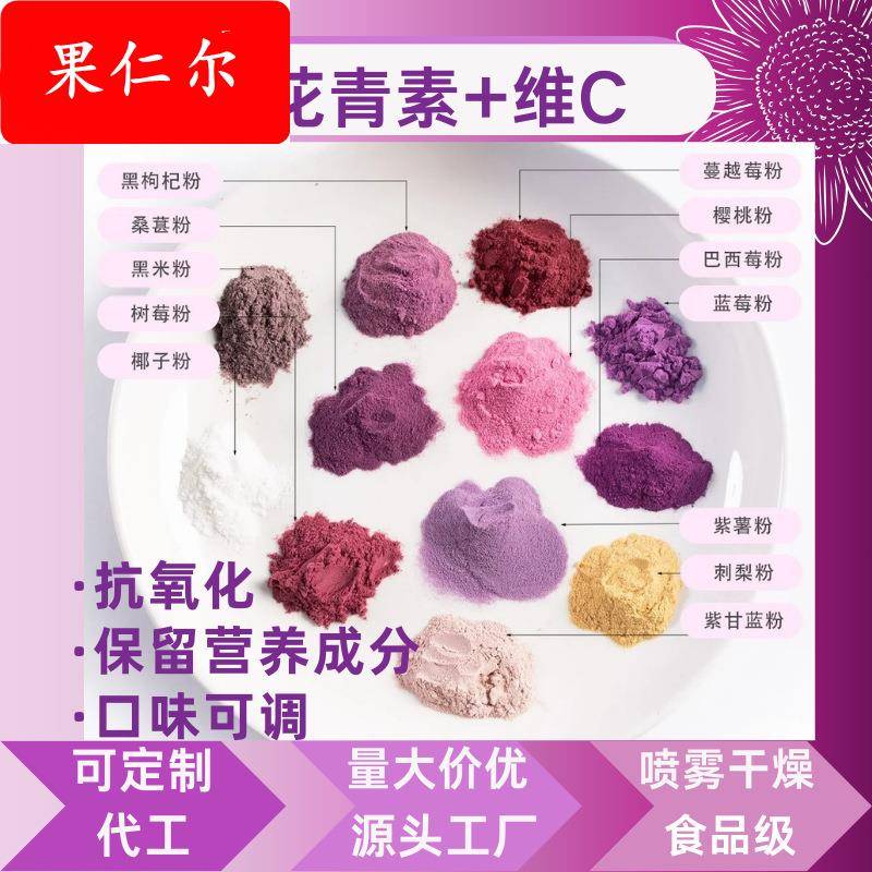 果蔬粉生产厂家巴西莓粉原料食品级各种果蔬粉花青素果蔬粉调味