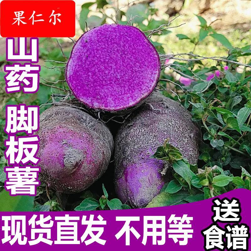 新鲜赣南紫山药紫玉淮山大薯脚板薯现挖现发农家蔬菜怀山江西特产