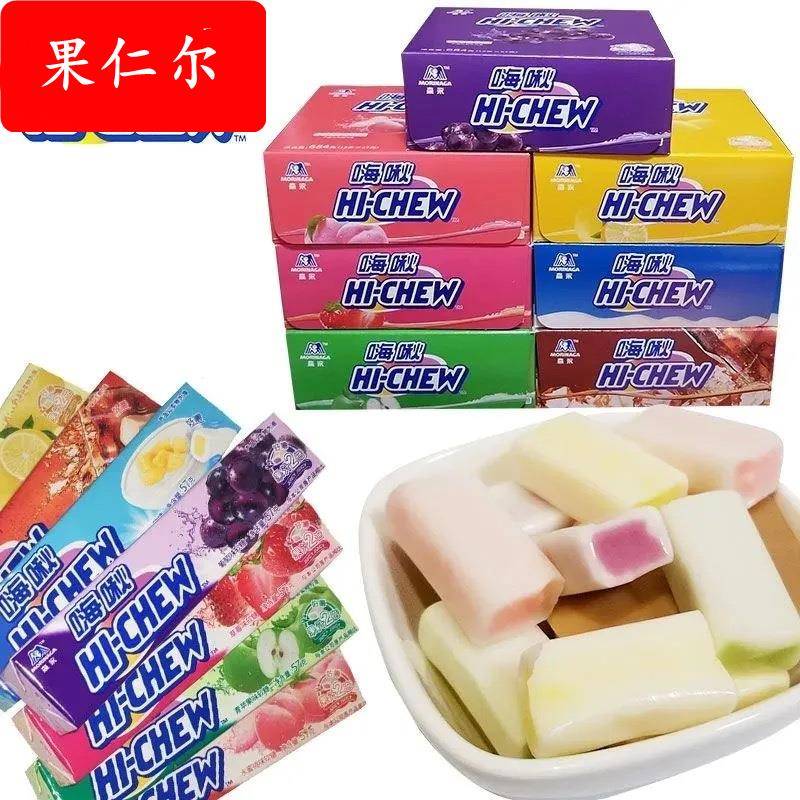 森永 HI-CHEW嗨啾香口软糖零食小吃水果软糖57g*12条嗨啾条糖