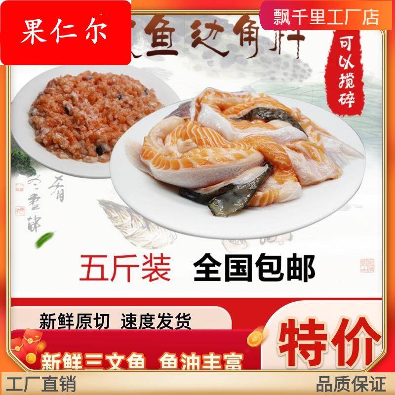 5斤装冰鲜宠物三文鱼边角料碎肉自制猫粮狗粮免费搅碎鱼油丰