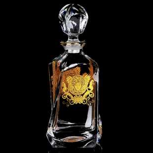 描金 人头像 水晶玻璃威士忌酒瓶创意洋酒樽红酒醒酒器白兰地酒瓶