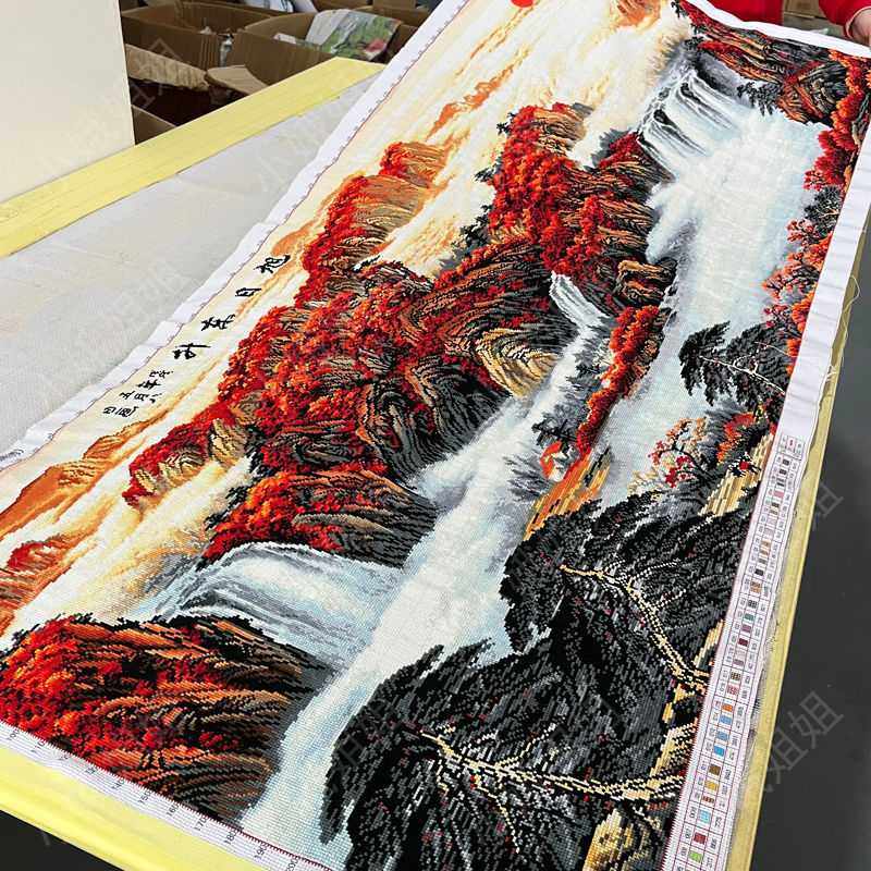 鸿运当头十字绣成品不带框纯手工已绣好的2024新款客厅高端山水画,玩具/童车/益智/积木/模型,垂直悬浮玩具,淘宝优惠券,粉丝福利购,淘宝优惠卷