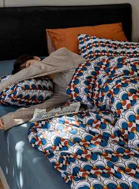 3EW1款【】小清新纯棉四件套单人学生宿舍床单三