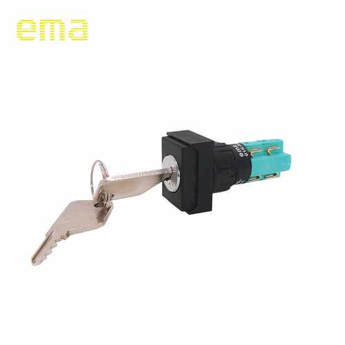 EMA伊玛01K-RA40-S2P-V2-702自锁钥匙开关IP40长方形焊接端子