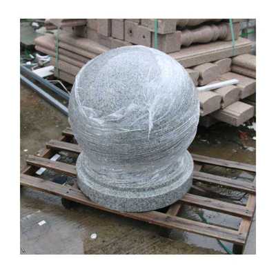 雕塑红Φ50cm大理石挡车球花岗岩防撞路障石墩公园广场石雕立柱