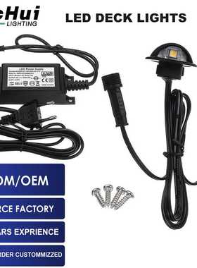 12V黑色IP67半月型甲板灯地板灯台阶廊道装饰灯地埋灯厂家跨境