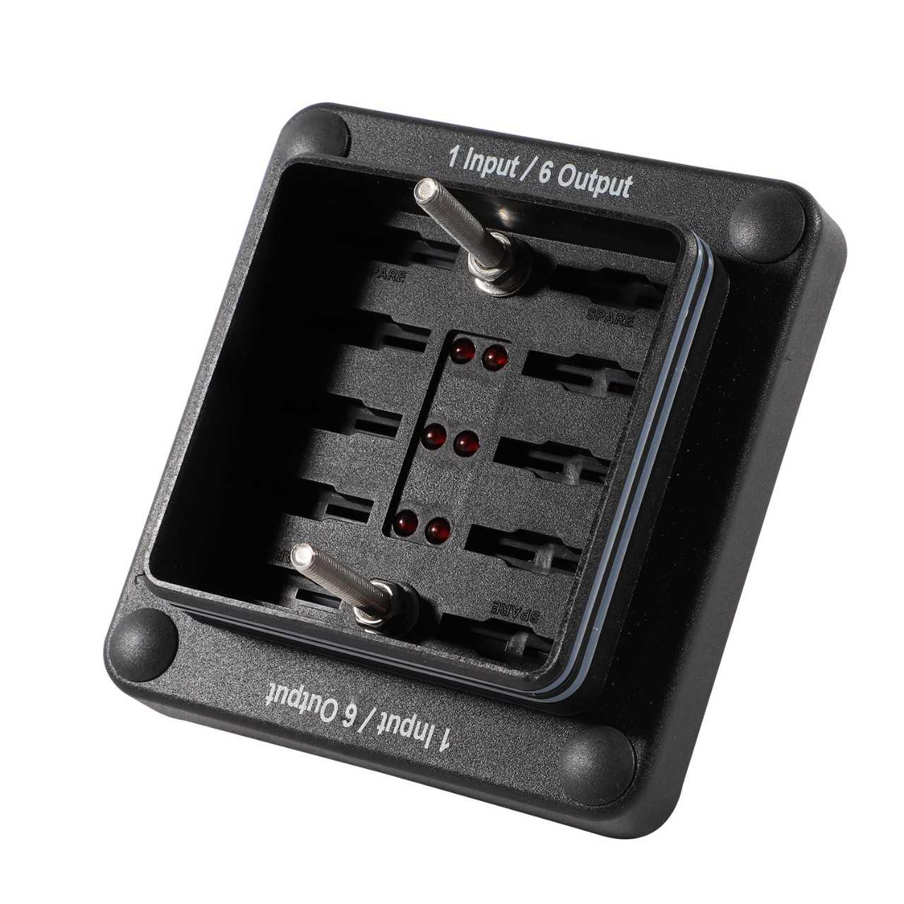 2021新款一进6出保险丝座带灯带橡胶垫加强防水 12-32V直流100A