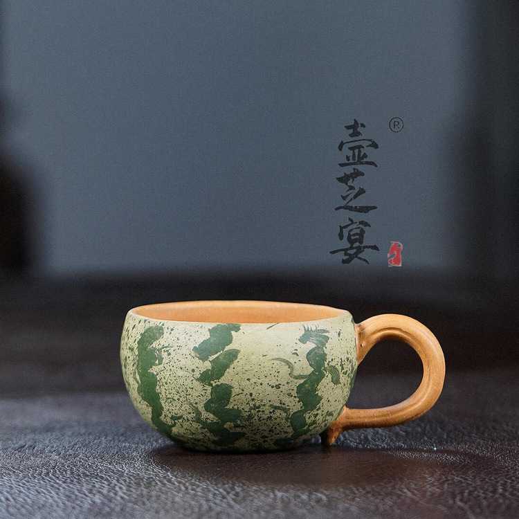 宜兴原矿紫砂壶手工小茶壶茶杯段泥西瓜壶薄胎套装150cc茶具