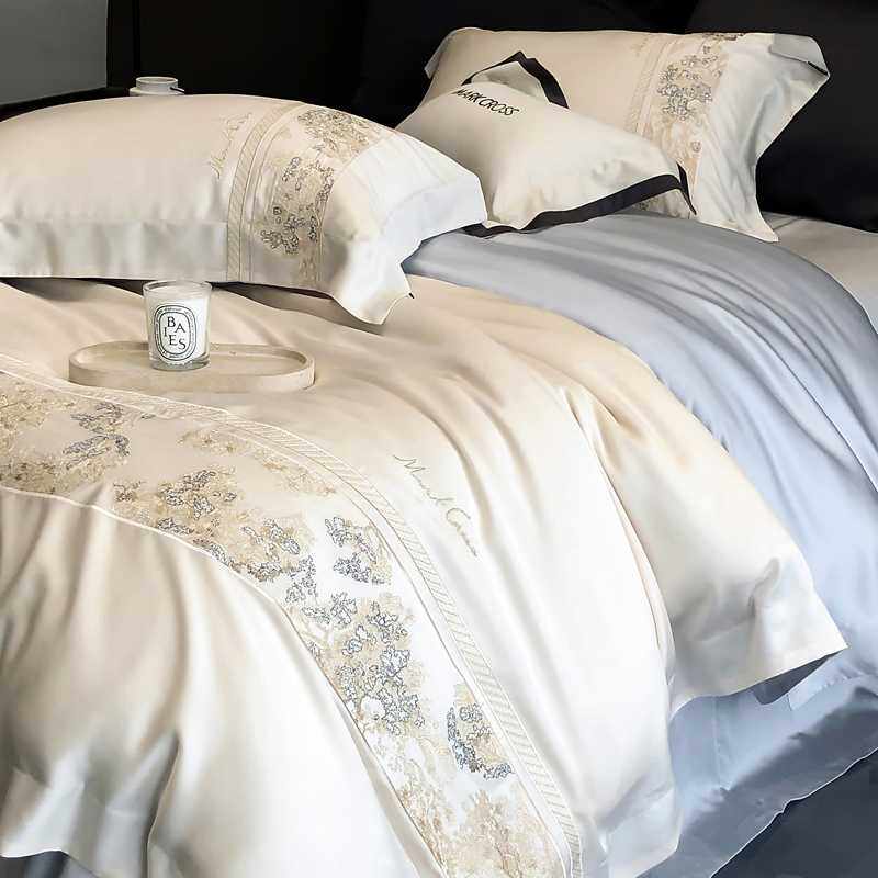 Mark Cross轻奢夏季天丝床上四件套冰丝凉感亲肤床单被套床