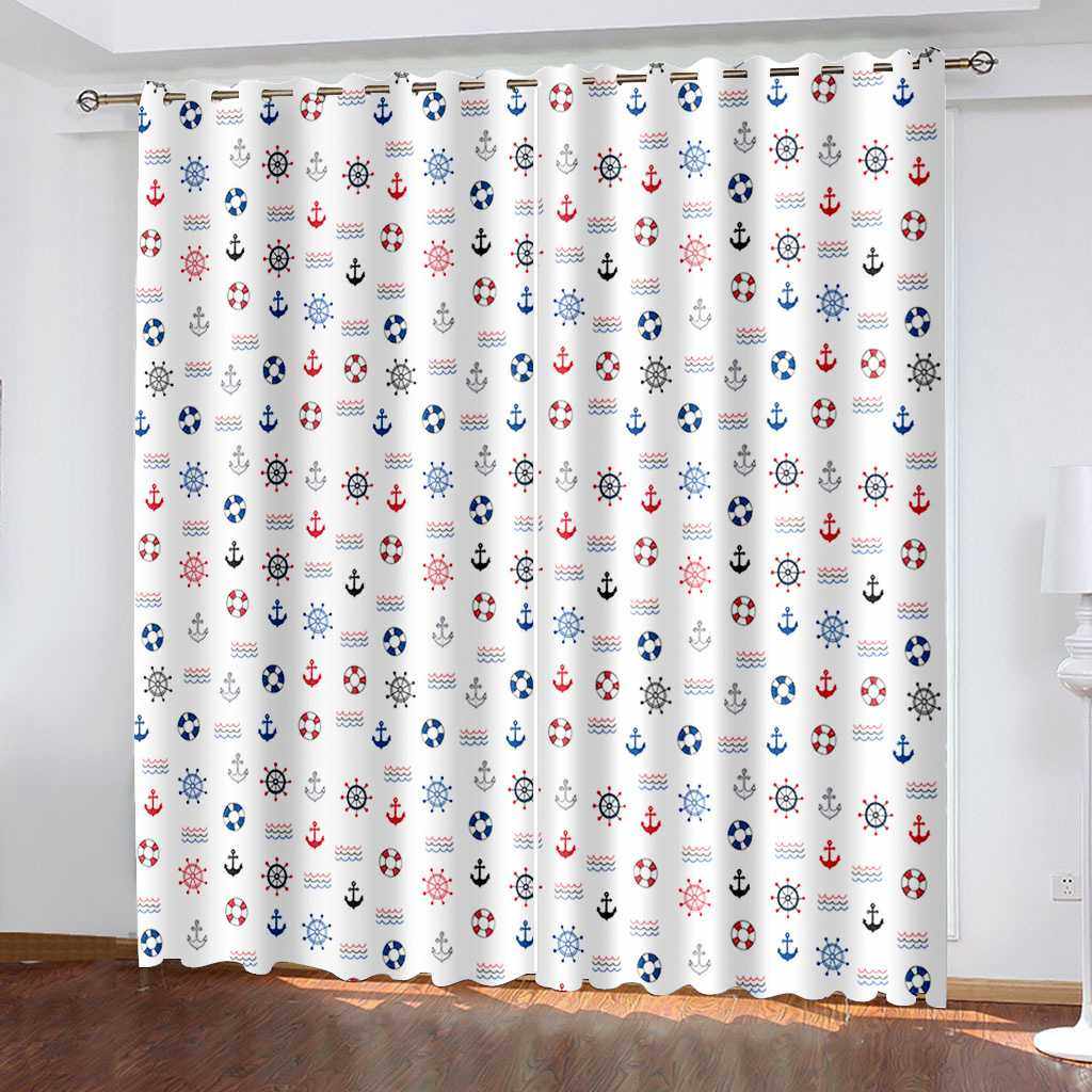 交通工具船锚船舵循环花型窗帘 高档阳台客厅隔断高遮光窗帘,电子元器件市场,其它元器件,淘宝优惠券,粉丝福利购,淘宝优惠卷