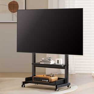 通用可移动电视支架带柜落地架子带轮推车多功能升降艺术挂架